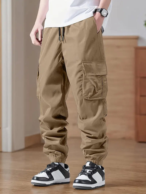 Boys Casual Jogger Cargo Pants With Pockets, Comfy All-Season Wear
