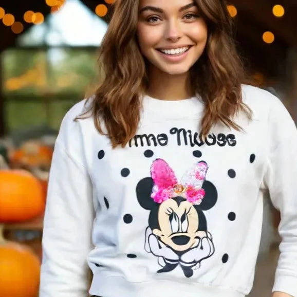 Zara Minnie Mouse Sequence Sweat Shirt