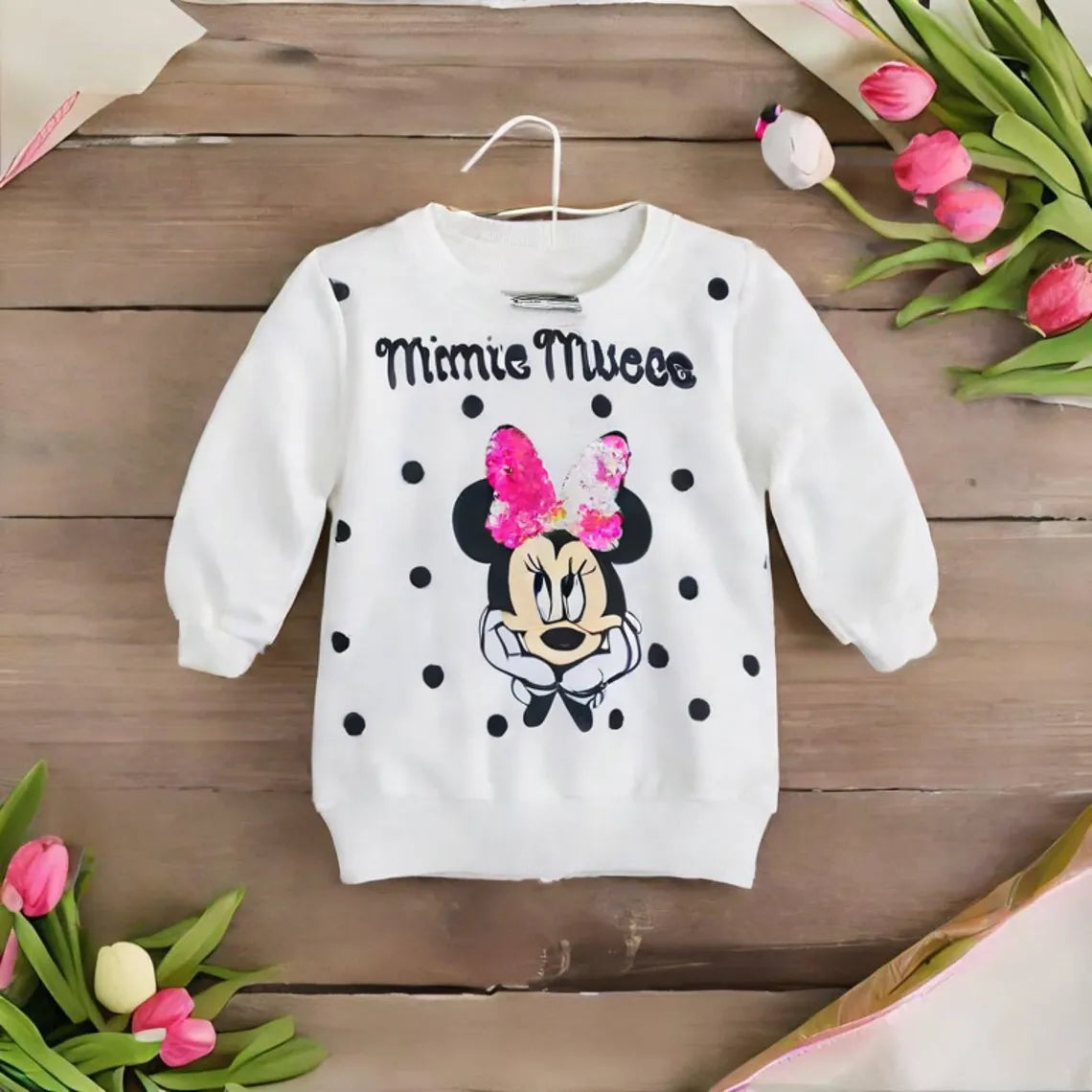 Zara Minnie Mouse Sequence Sweat Shirt