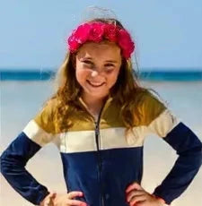 Skin & Navy Blue Zipper Girls and Boys Jacket