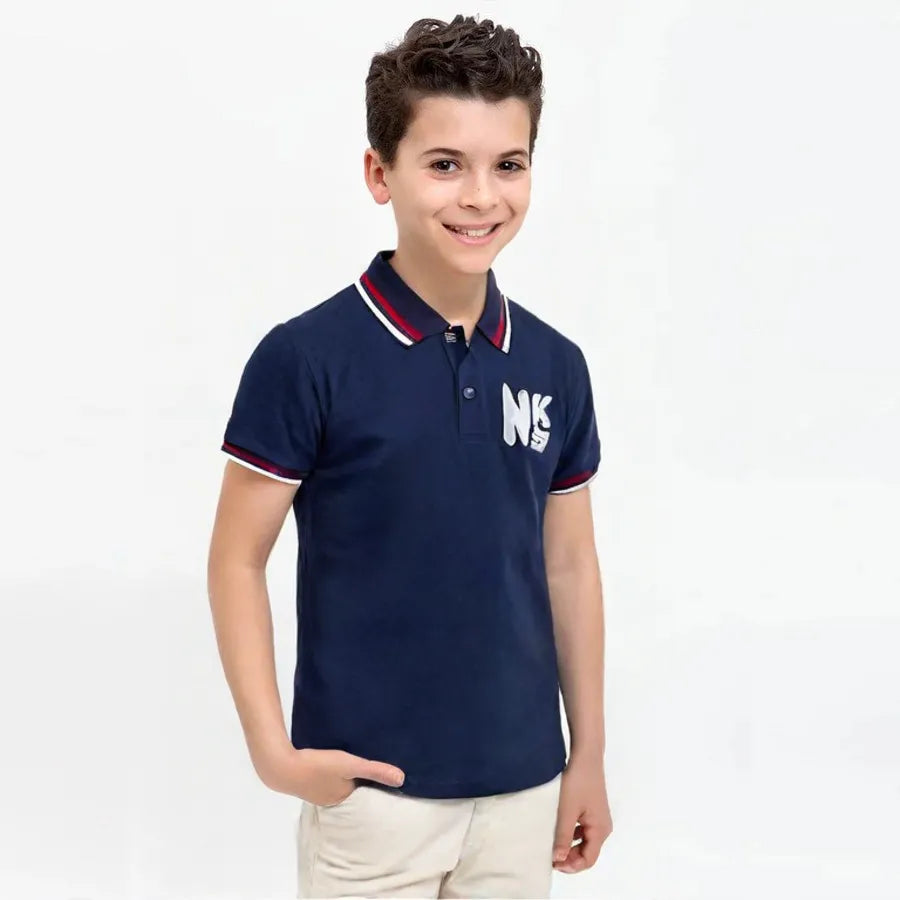 NKs Red Tipping Polo Shirt – Navy