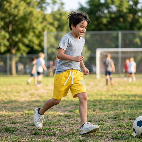 The '10' Collection: Kids Premium Active Shorts - Soft Blended Cotton (Yellow)